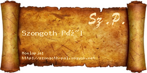 Szongoth Pál névjegykártya