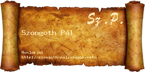 Szongoth Pál névjegykártya